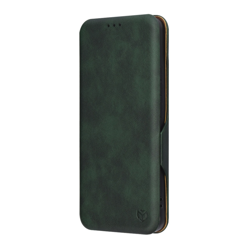Husa pentru Xiaomi Redmi Note 14 5G, SKYDDAR INNOVATION, Safe Wallet tip carte din Piele Ecologica, Suport Carduri, Inchidere Magnetica, Verde, set cu sticker - 3 | YEO