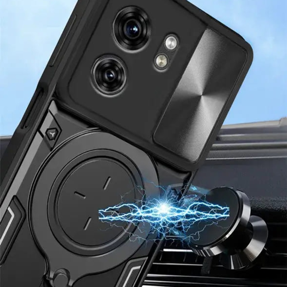 Husa pentru Xiaomi Redmi Note 14, cu inel magnetic si suport ajustabil, protectie completa camera, SKDR SafeCover - Mov - 3 | YEO