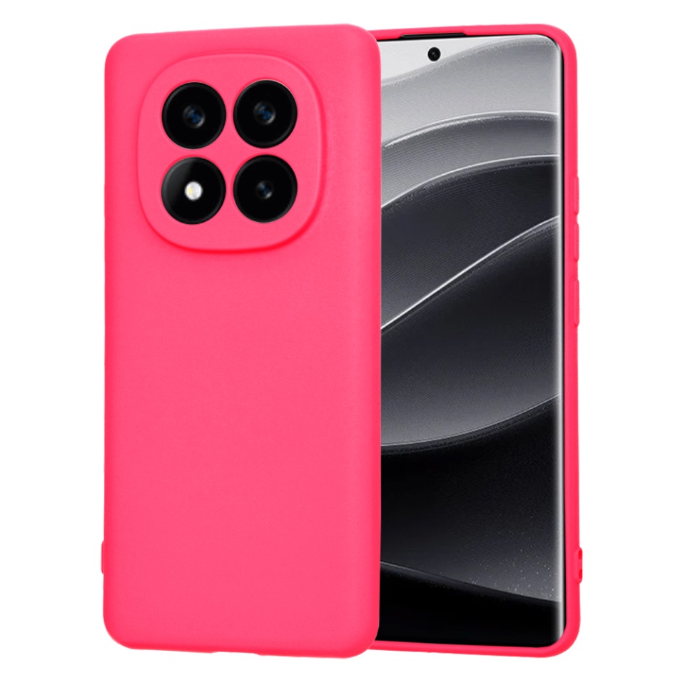 Husa pentru Xiaomi Redmi Note 14 Pro+ din Silicon Catifelat, Protectie Premium, Skyddar SoftElegance - Fucsia