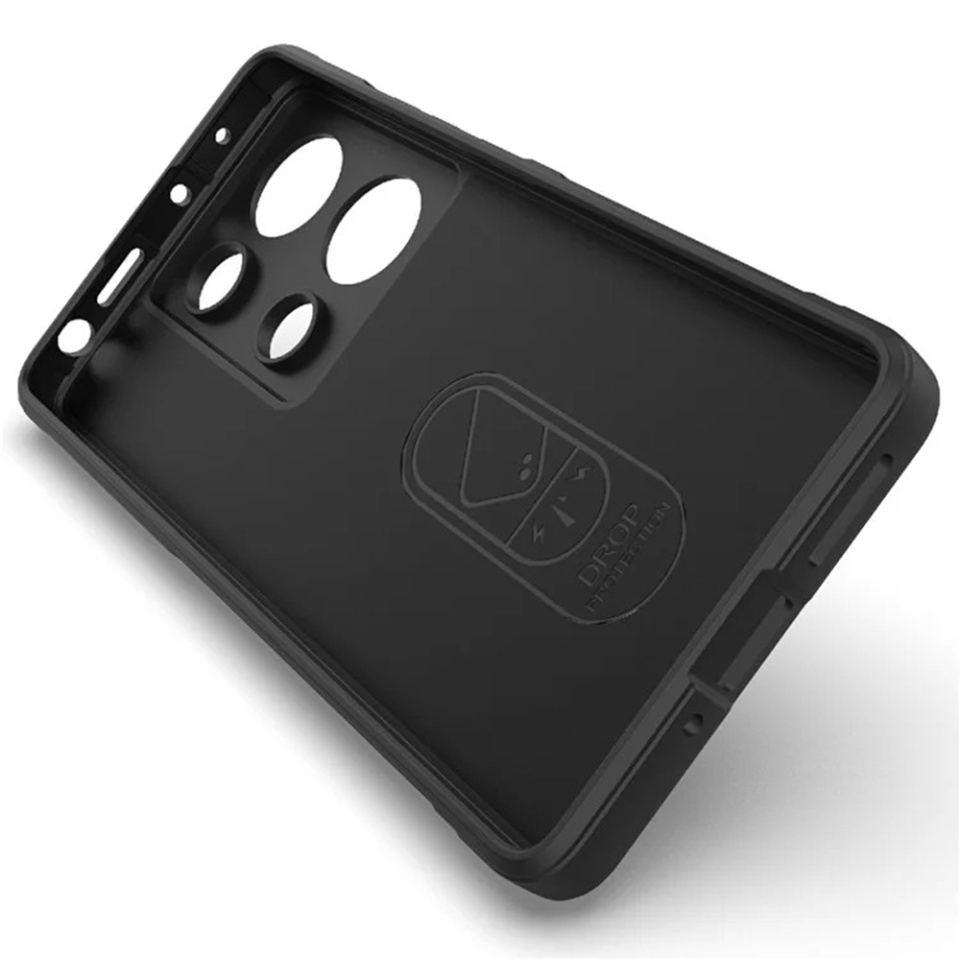 Husa pentru Xiaomi Redmi Note 14S, SKYDDAR INNOVATION, Magic Shield, din Silicon Mat, set cu sticker, Negru - 3 | YEO