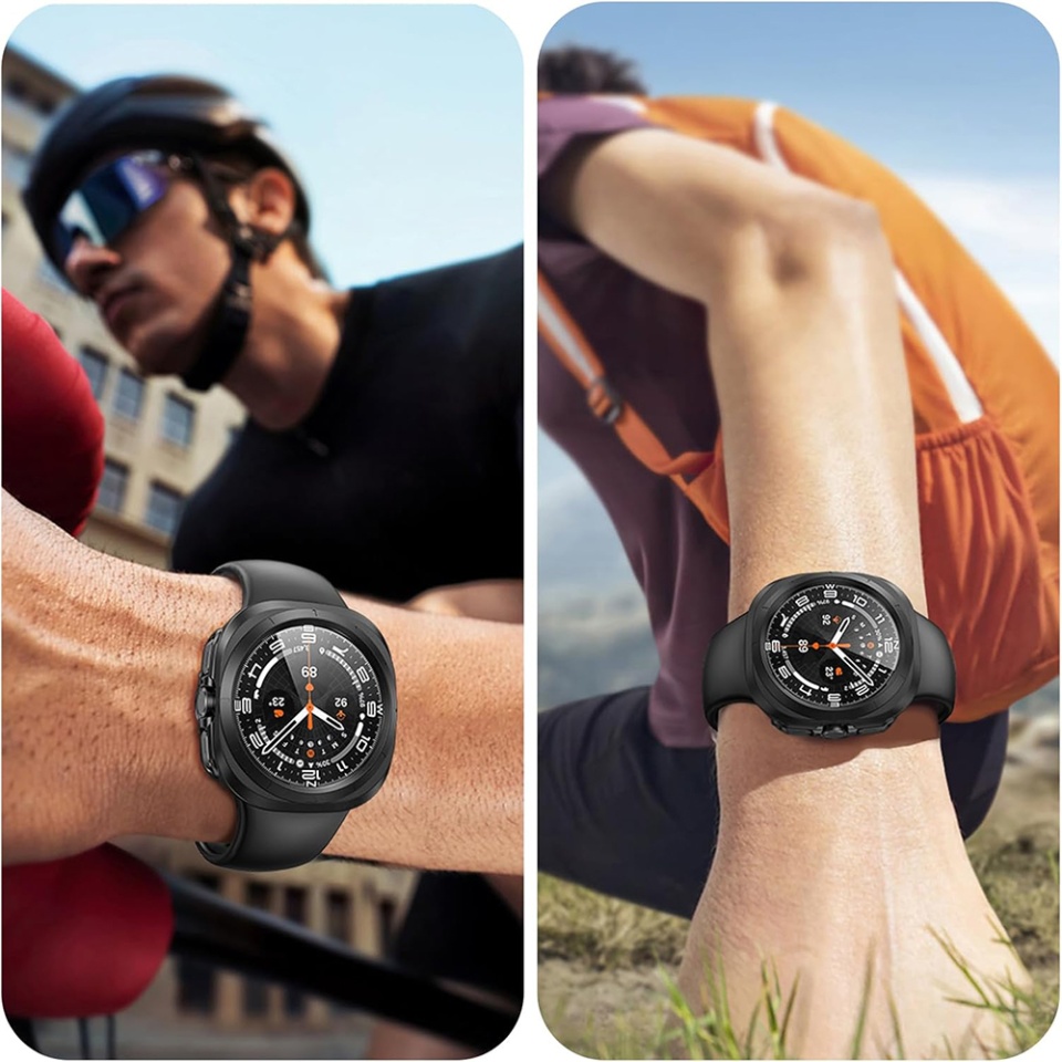 Husa Protectie 360°, Ultra-Subtire, Anti-Soc pentru Samsung Galaxy Watch Ultra (47mm), Anti-Soc Full Screen - Negru - 2 | YEO