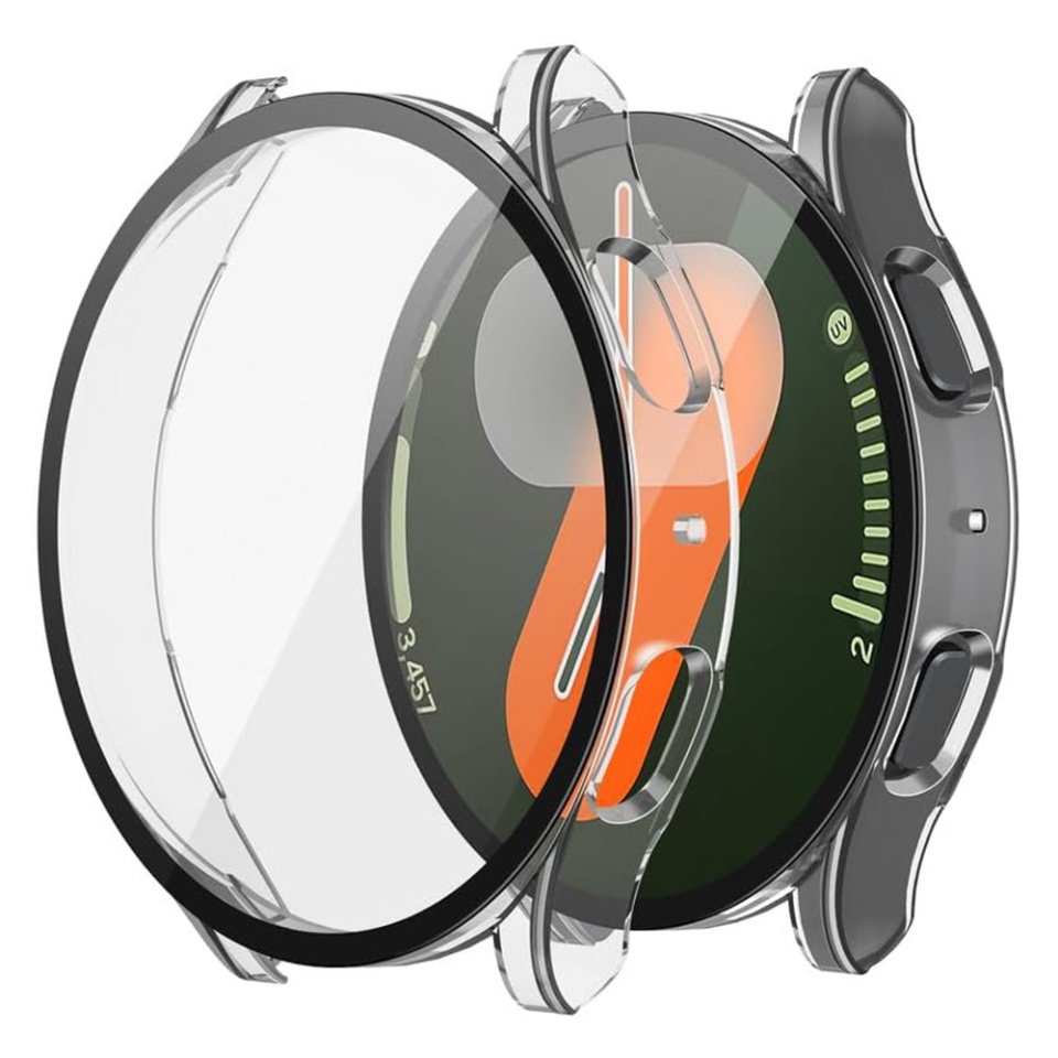 Husa Protectie 360°, Ultra-Subtire, Anti-Soc pentru Samsung Galaxy Watch7 (40mm), Anti-Soc Full Screen - Transparenta