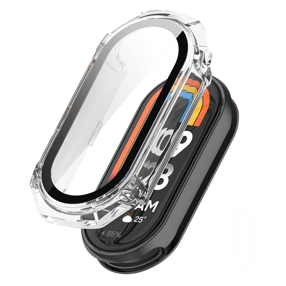 Husa Protectie 360°, Ultra-Subtire, Anti-Soc pentru Xiaomi Mi Band 8 / 8 NFC, Anti-Soc Full Screen - Transparenta