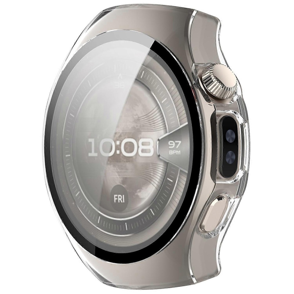 Husa protectie Smartwatch Huawei Watch 5 42mm, SKYDDAR INNOVATION, Defense360 Pro + Screen Protector, AntiSoc, set cu sticker, Transparenta - 1 | YEO