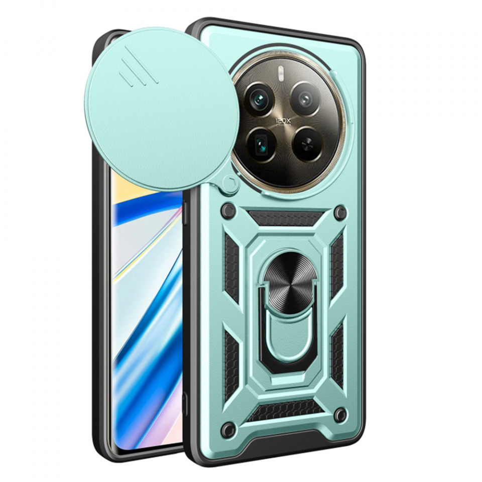 Husa Realme 12 Pro / 12 Pro+ cu inel magnetic si protectie camera Skyddar CamShield - Mint