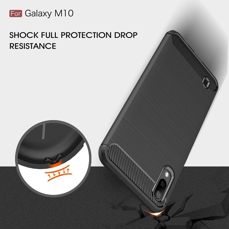 Husa Samsung Galaxy A10 / M10 din silicon, Slim, cu textura Fibra Carbon - Negru - 1 | YEO