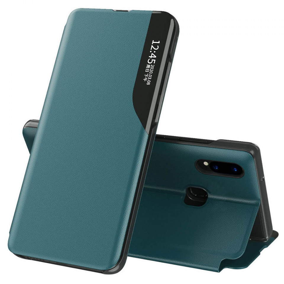 Husa Samsung Galaxy A20E tip carte, Techsuit eFold - Dark Green - 1 | YEO