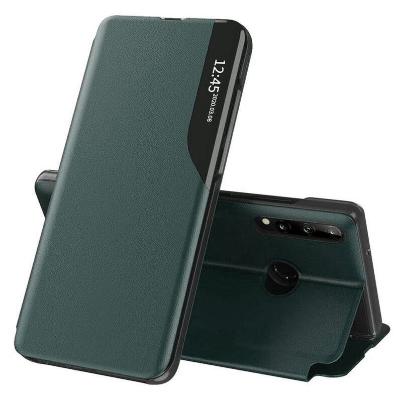 Husa Samsung Galaxy A20s tip carte, Techsuit eFold - Dark Green
