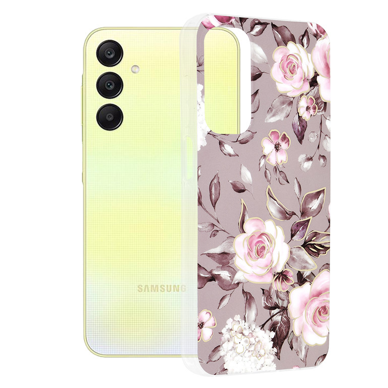 Husa Samsung Galaxy A25 5G Marble Series, Techsuit - Bloom of Ruth Gray