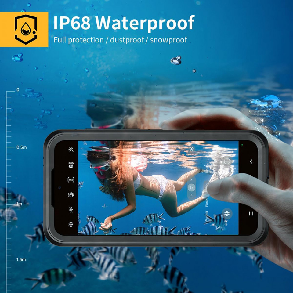 Husa Samsung Galaxy A35 5G rezistenta la apa, Waterproof IP68, ShellBox - Negru - 2 | YEO