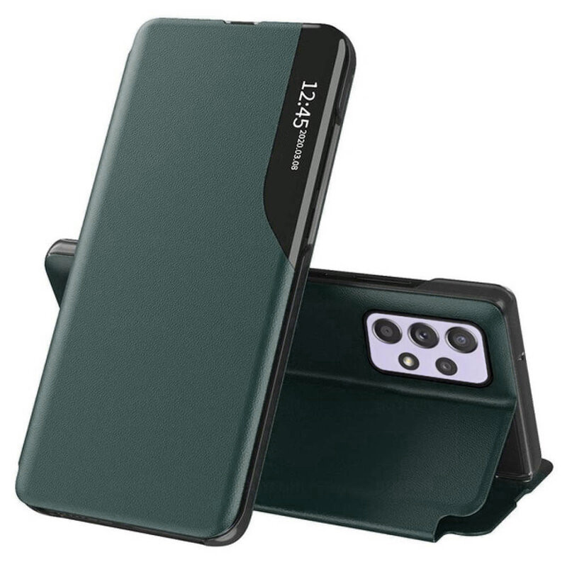 Husa Samsung Galaxy A52 5G / A52s 5G tip carte, Techsuit eFold - Dark Green