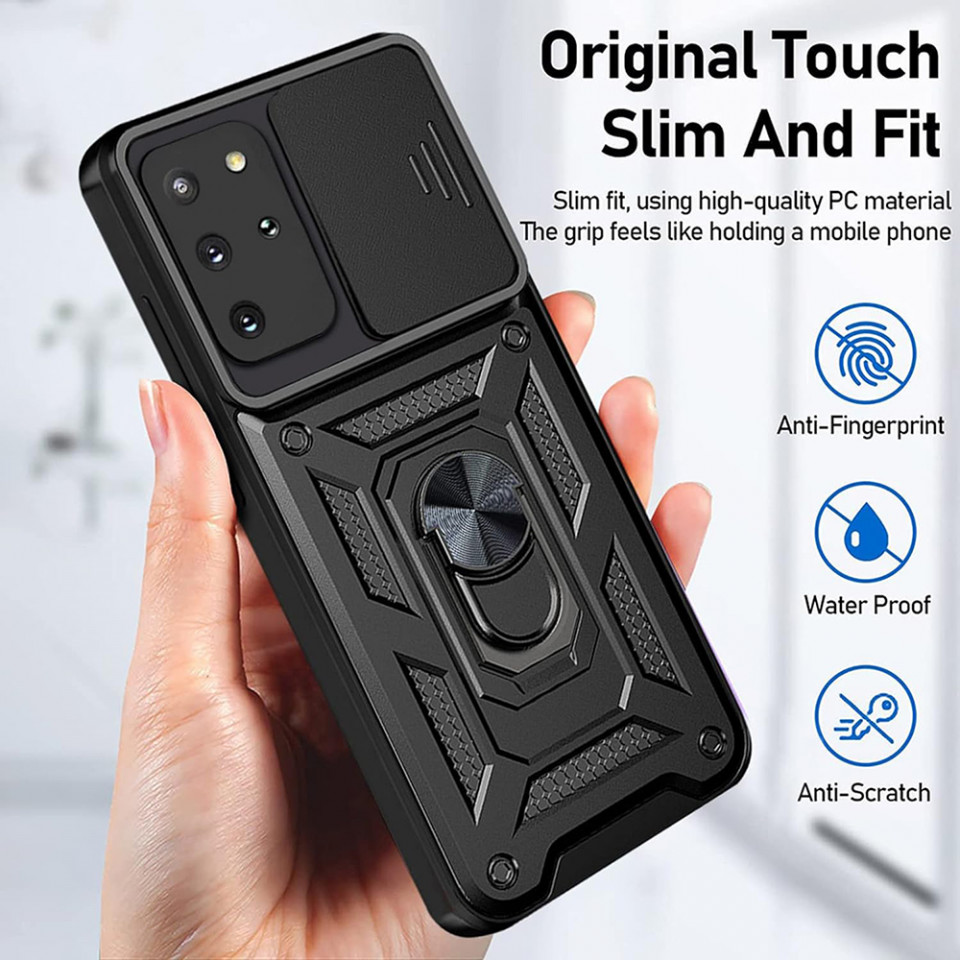 Husa Samsung Galaxy S20 Plus cu inel magnetic, Techsuit CamShield - Negru - 3 | YEO