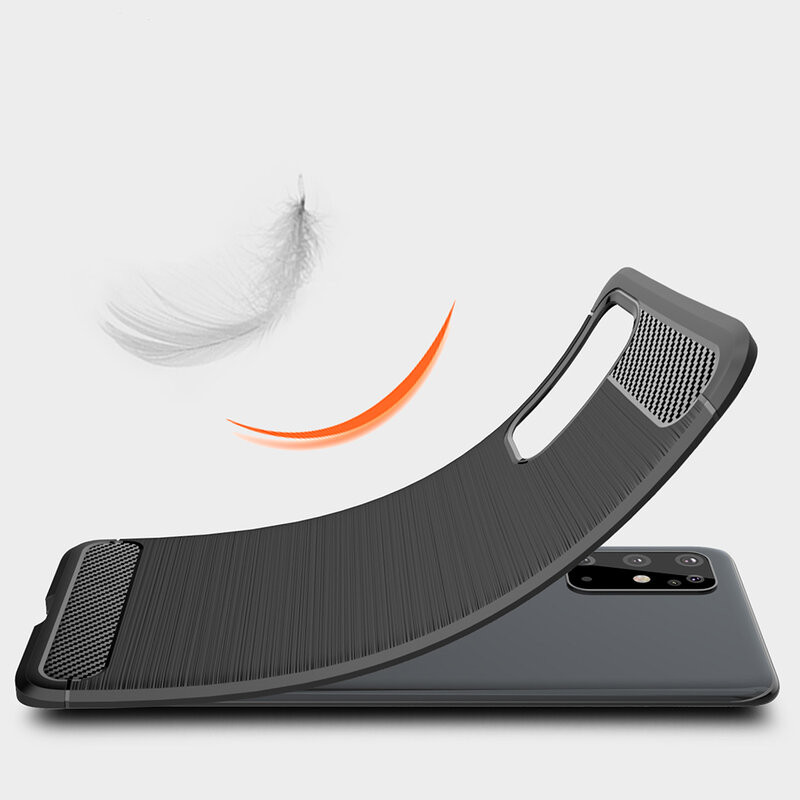 Husa Samsung Galaxy S21 ULTRA din silicon, Slim, cu textura Fibra Carbon - Negru - 3 | YEO