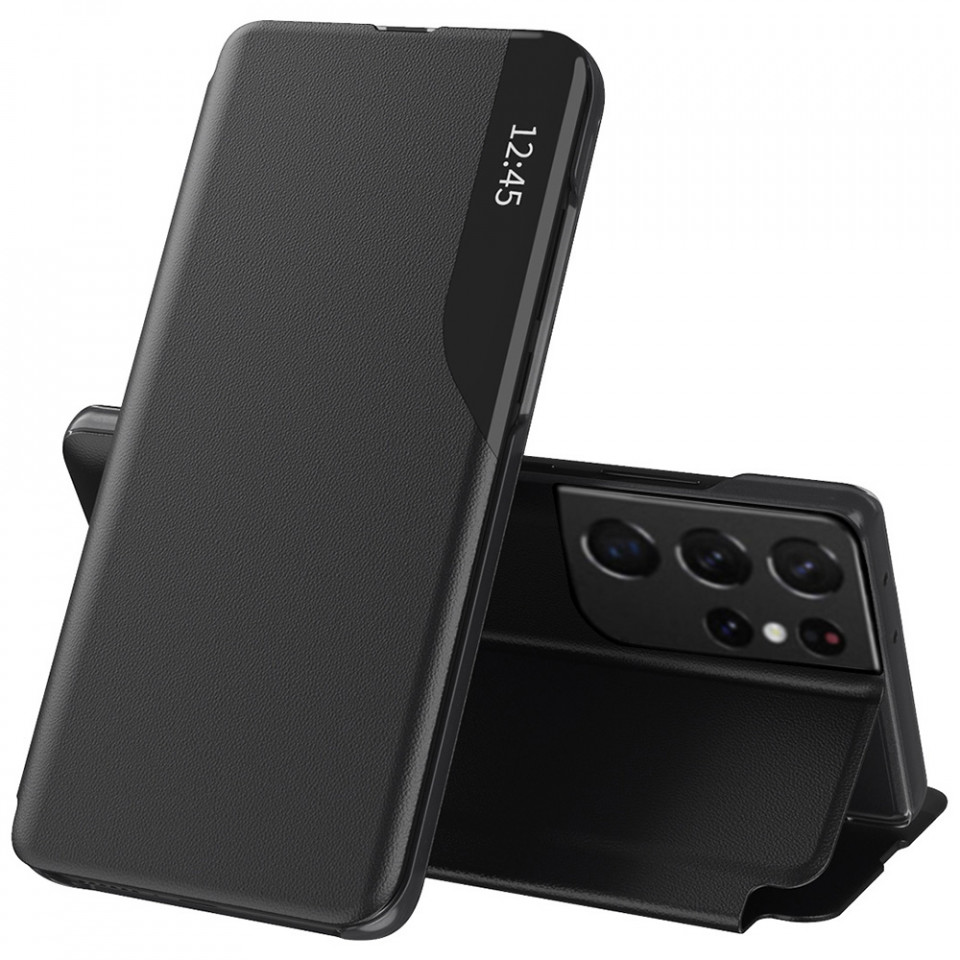 Husa Samsung Galaxy S21 Ultra tip carte, Techsuit eFold - Negru
