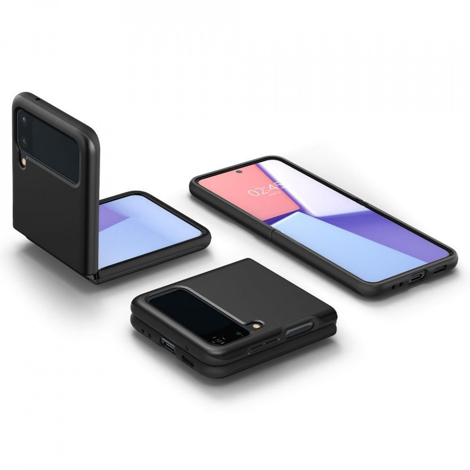 Husa Samsung Galaxy Z Flip 3 5G, Thin Fit Spigen - Negru - 3 | YEO