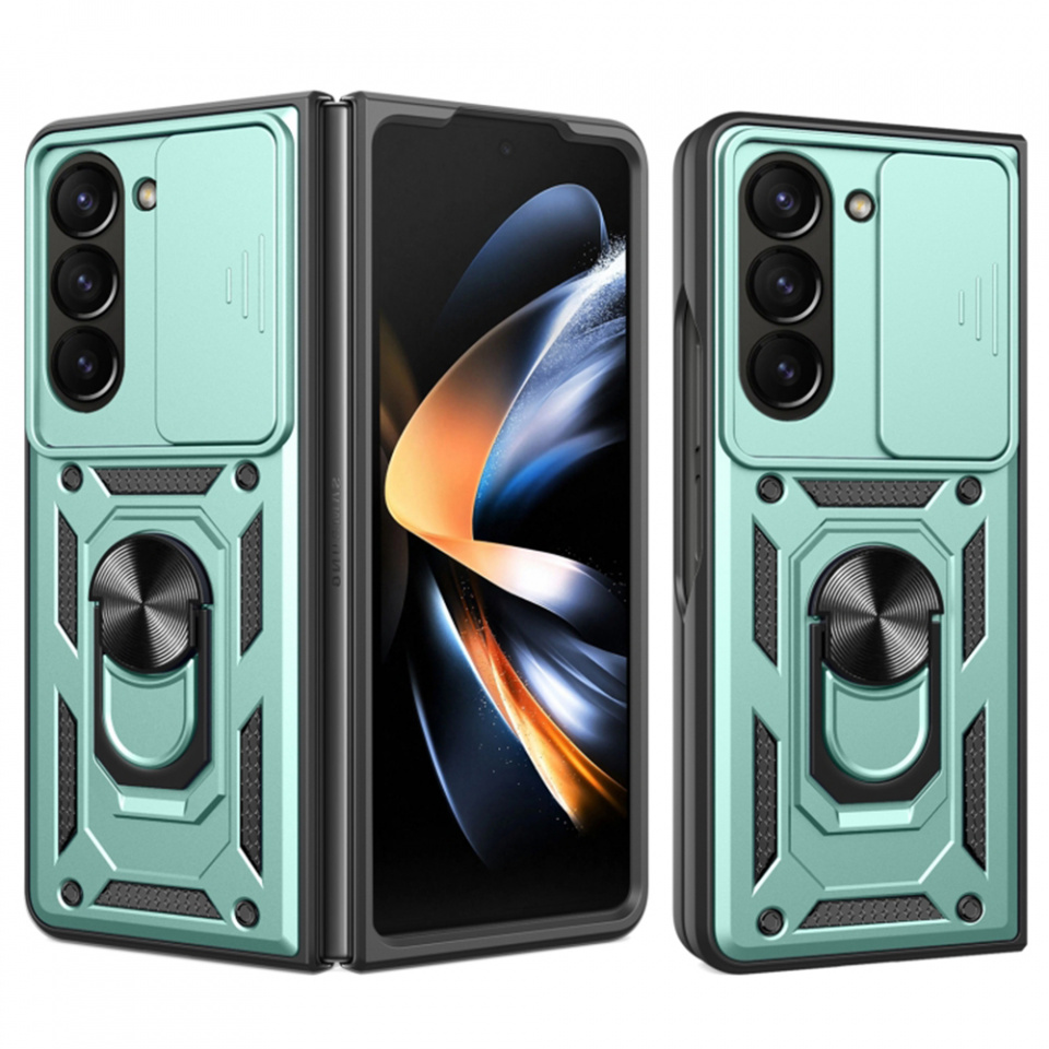 Husa Samsung Galaxy Z Fold5 cu inel magnetic si protectie camera Skyddar CamShield - Mint