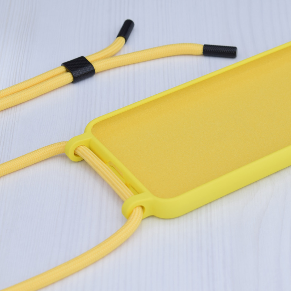 Husa silicon Honor Magic5 Lite cu snur, Techsuit Crossbody Lanyard - Galben - 3 | YEO