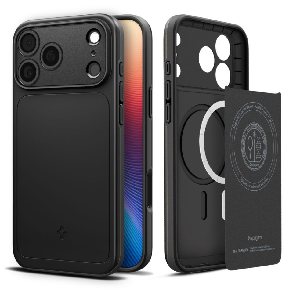 Husa slim iPhone 17 Pro Max, Spigen Thin Fit - Negru