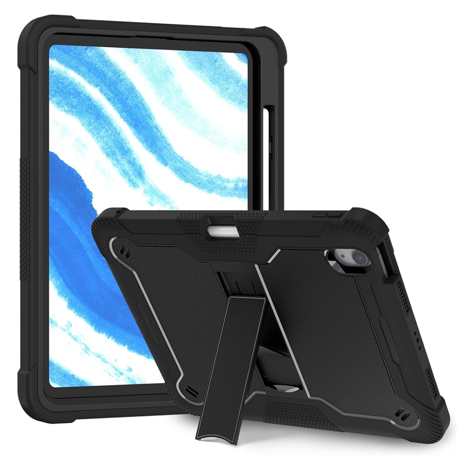 Husa tableta iPad Air 11 (2024), Ideala pentru Utilizare Zilnica, Antisoc si Anti-zgarieturi, SKDR TabArmor - Negru