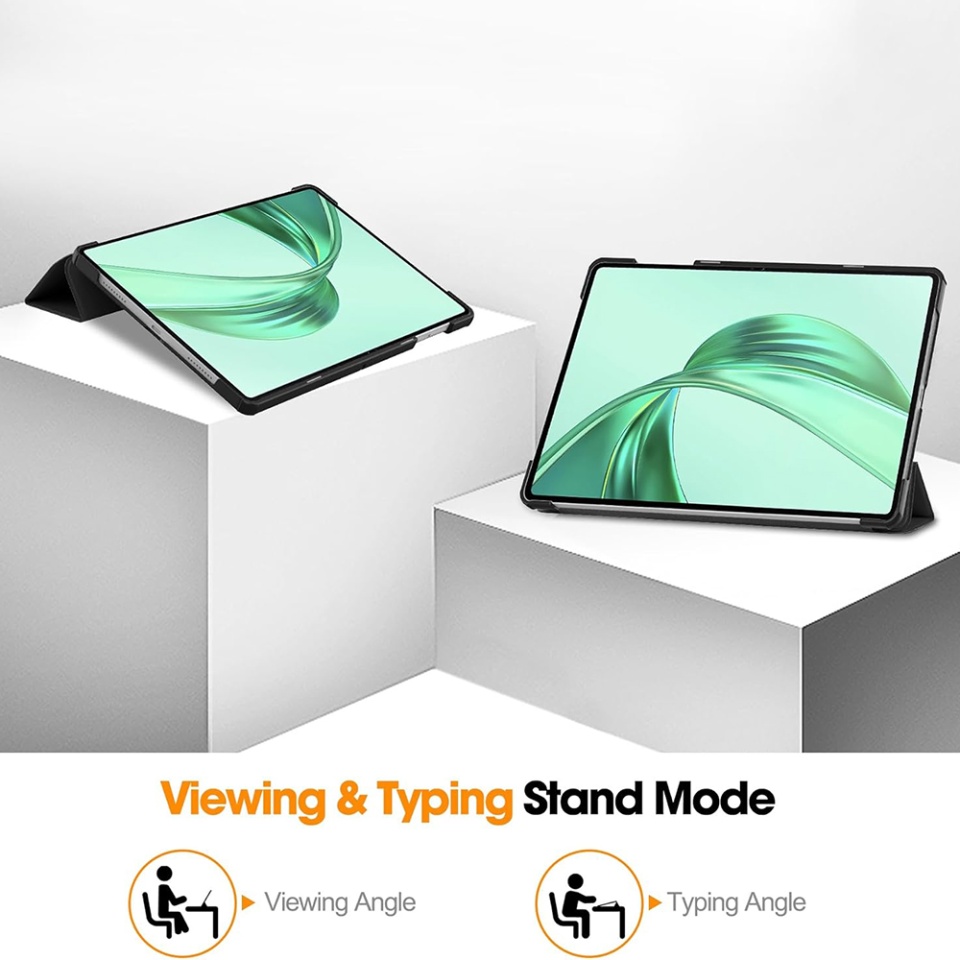 Husa tableta pentru Honor Pad X8a, SKYDDAR INNOVATION, cu suport Multi-Unghi si functie Sleep/Wake, FoldPro, Albastru, set cu sticker - 3 | YEO
