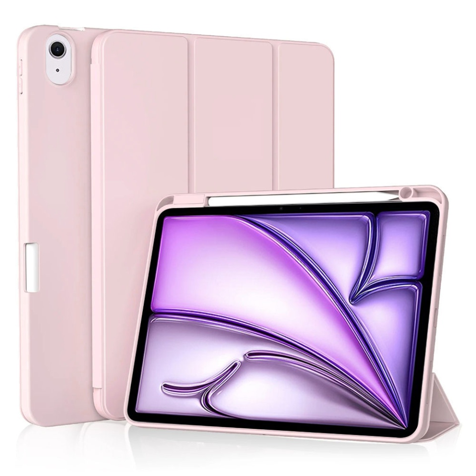 Husa tableta pentru iPad Air (2024) cu suport cu 2 Unghi și functie Sleep/Wake, SKDR OfficeMate - Roz