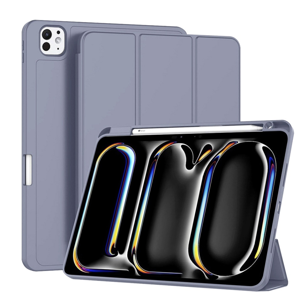 Husa tableta pentru iPad Pro 11 (2024) cu suport cu 2 Unghiuri și functie Sleep/Wake, SKDR OfficeMate - Mov