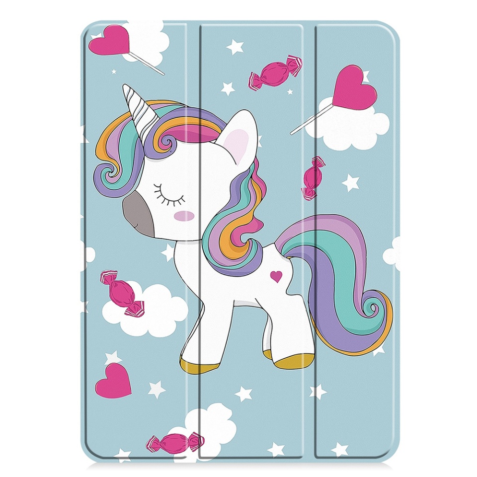 Husa tableta pentru iPad Pro 11 (2024), SKYDDAR INNOVATION, cu suport Multi-Unghi si functie Sleep/Wake, FoldPro, Unicorn, set cu sticker - 1 | YEO