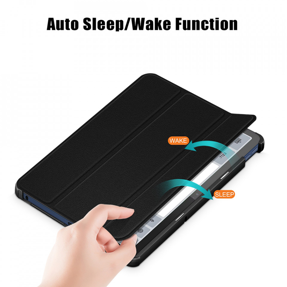 Husa tableta pentru Lenovo Tab M10 5G cu suport Multi-Unghi și functie Sleep/Wake , SKYDDAR FoldVision - Rosu - 3 | YEO
