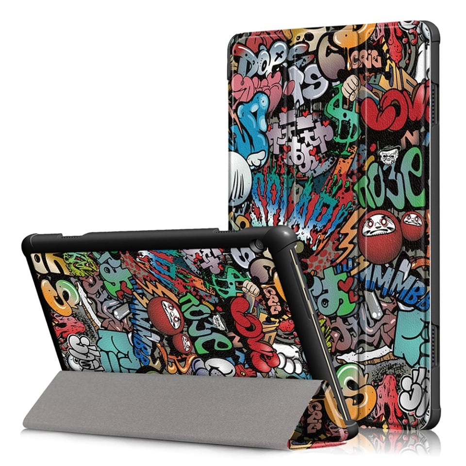 Husa tableta pentru Lenovo Tab M10 Plus TB-X606F, SKYDDAR INNOVATION, cu suport Multi-Unghi si functie Sleep/Wake, FoldPro, Multicolor, set cu sticker - 1 | YEO