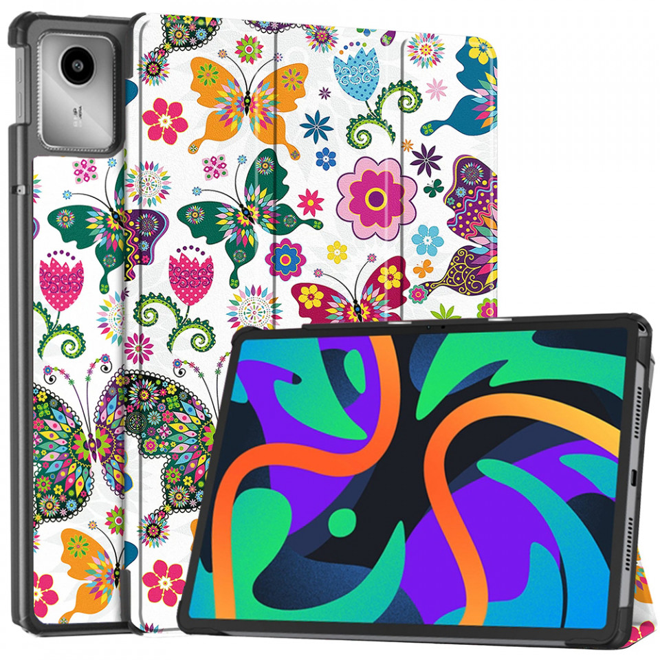 Husa tableta pentru Lenovo Tab M11 cu suport Multi-Unghi și functie Sleep/Wake , SKYDDAR FoldVision Colour - Butterfly