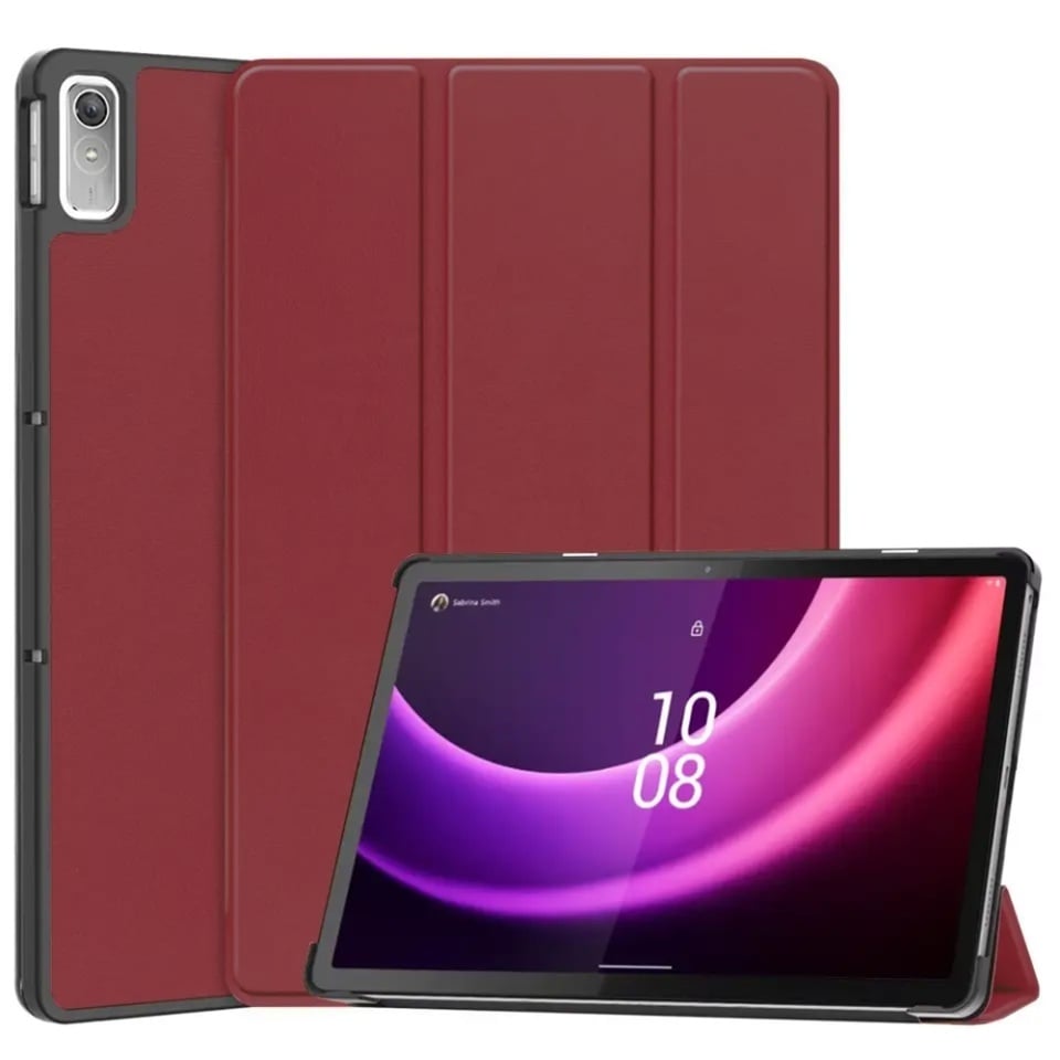 Husa tableta pentru Lenovo Tab P11 Gen 2 11.5, SKYDDAR INNOVATION, cu suport Multi-Unghi si functie Sleep/Wake, FoldPro, Rosu, set cu sticker