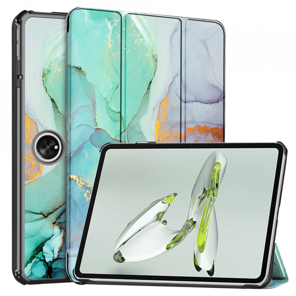 Husa tableta pentru OnePlus Pad Go / Oppo Pad Air2 / Oppo Pad Neo cu suport Multi-Unghi și functie Sleep/Wake , SKYDDAR FoldVision Colour - Green time - 1 | YEO