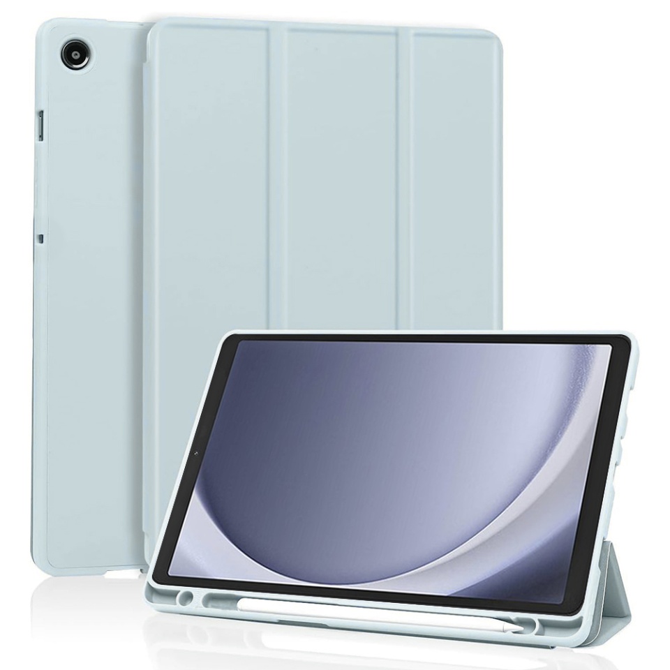 Husa tableta pentru Samsung Galaxy Tab A9 cu suport cu 2 Unghiuri și functie Sleep/Wake, SKDR OfficeMate - Bleu