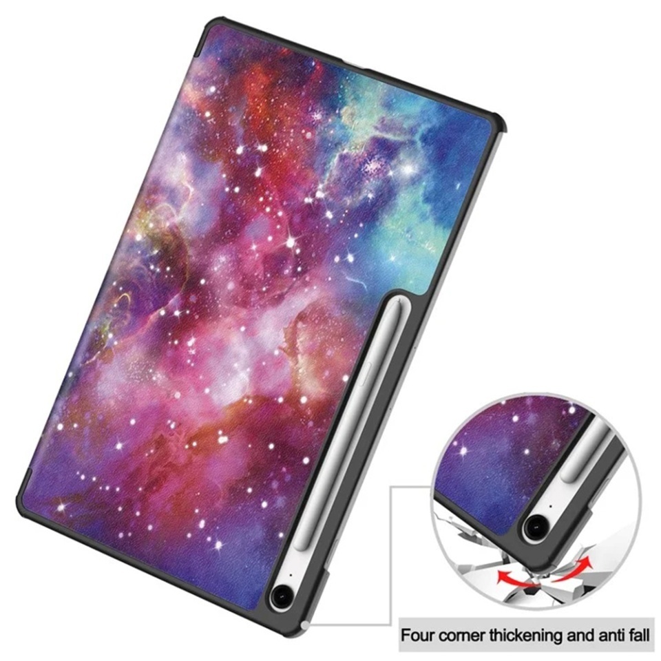 Husa tableta pentru Samsung Galaxy Tab S10 FE Plus, SKYDDAR INNOVATION, cu suport Multi-Unghi si functie Sleep/Wake, FoldPro, Galaxy, set cu sticker - 3 | YEO