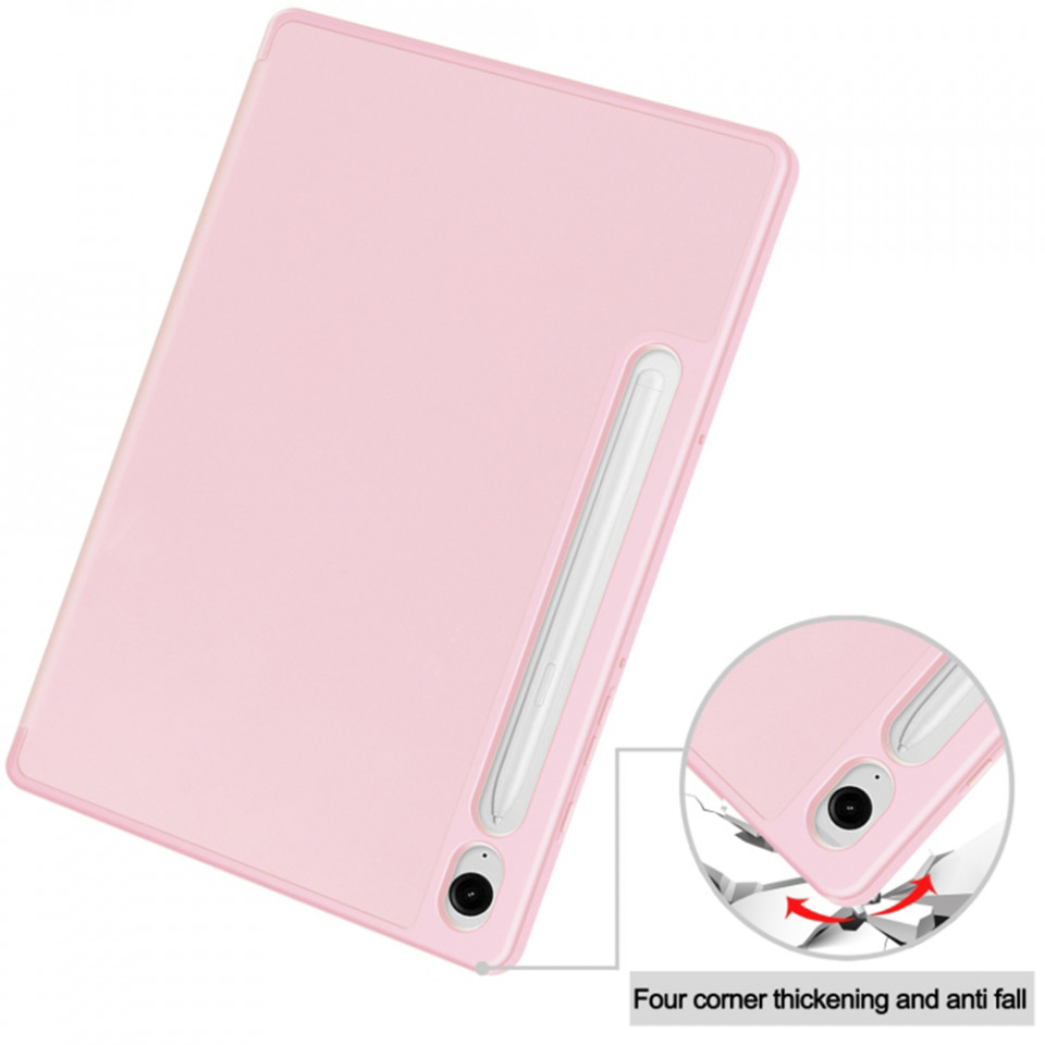 Husa tableta pentru Samsung Galaxy Tab S9 FE cu suport 2 Unghiuri și functie Sleep/Wake, SKDR OfficeMate - Roz - 2 | YEO