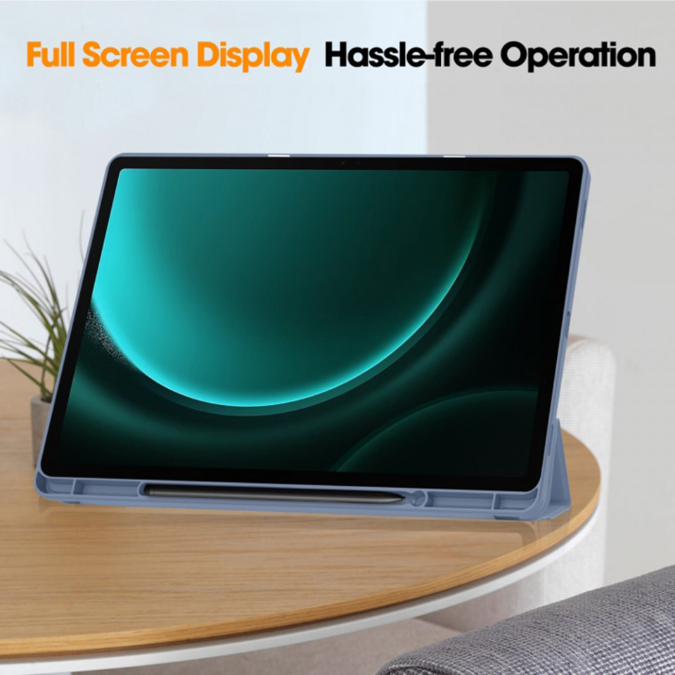 Husa tableta pentru Samsung Galaxy Tab S9 FE Plus cu suport 2 Unghiuri și functie Sleep/Wake, SKDR OfficeMate - Bleumarin - 3 | YEO