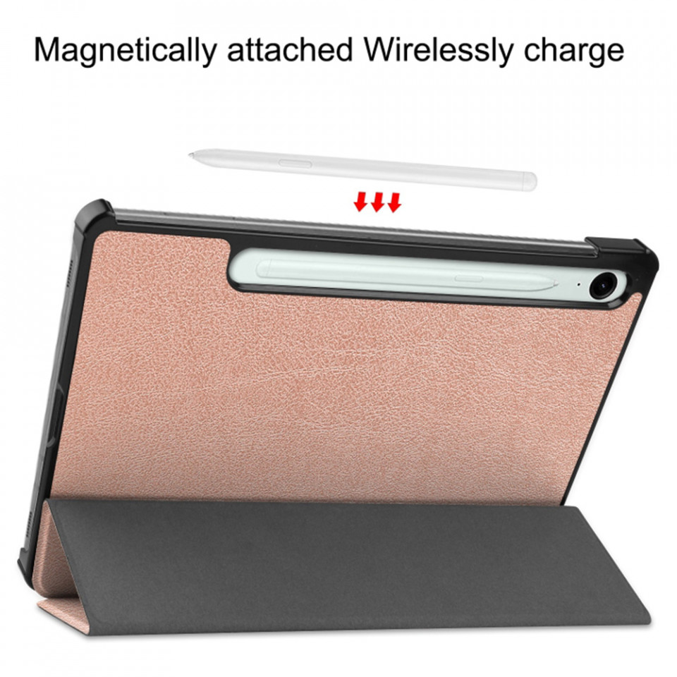 Husa tableta pentru Samsung Galaxy Tab S9 / Galaxy Tab S9 FE cu suport Multi-Unghi și functie Sleep/Wake , SKYDDAR FoldVision - Roz - 3 | YEO