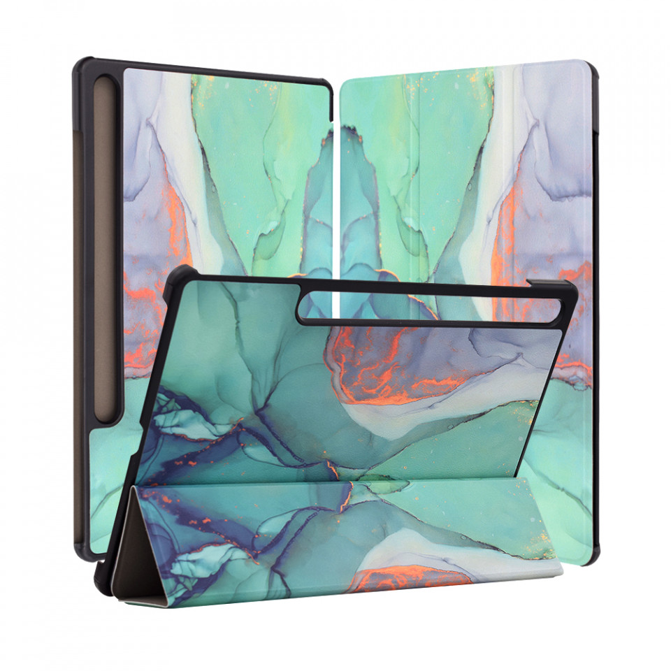 Husa tableta pentru Samsung Galaxy Tab S9 Plus / Galaxy Tab S9 FE Plus cu suport Multi-Unghi și functie Sleep/Wake , SKYDDAR FoldVision Colour - Green time