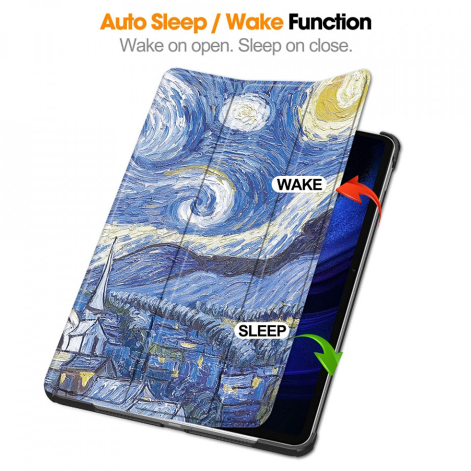 Husa tableta pentru Xiaomi Pad 6 / Pad 6 Pro cu suport Multi-Unghi și functie Sleep/Wake , SKYDDAR FoldVision Colour - Starry night - 1 | YEO