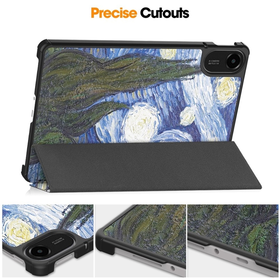 Husa tableta pentru Xiaomi Redmi Pad 2, SKYDDAR INNOVATION, cu suport Multi-Unghi si functie Sleep/Wake, FoldPro, Starry night, set cu sticker - 3 | YEO