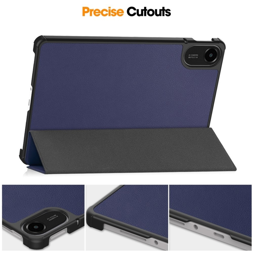 Husa tableta pentru Xiaomi Redmi Pad 2, SKYDDAR INNOVATION, cu suport Multi-Unghi si functie Sleep/Wake, FoldPro, Albastru, set cu sticker - 3 | YEO