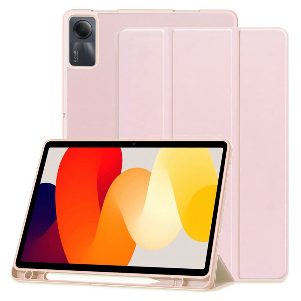 Husa tableta pentru Xiaomi Redmi Pad SE cu suport cu 2 Unghiuri și functie Sleep/Wake, SKDR OfficeMate - Roz