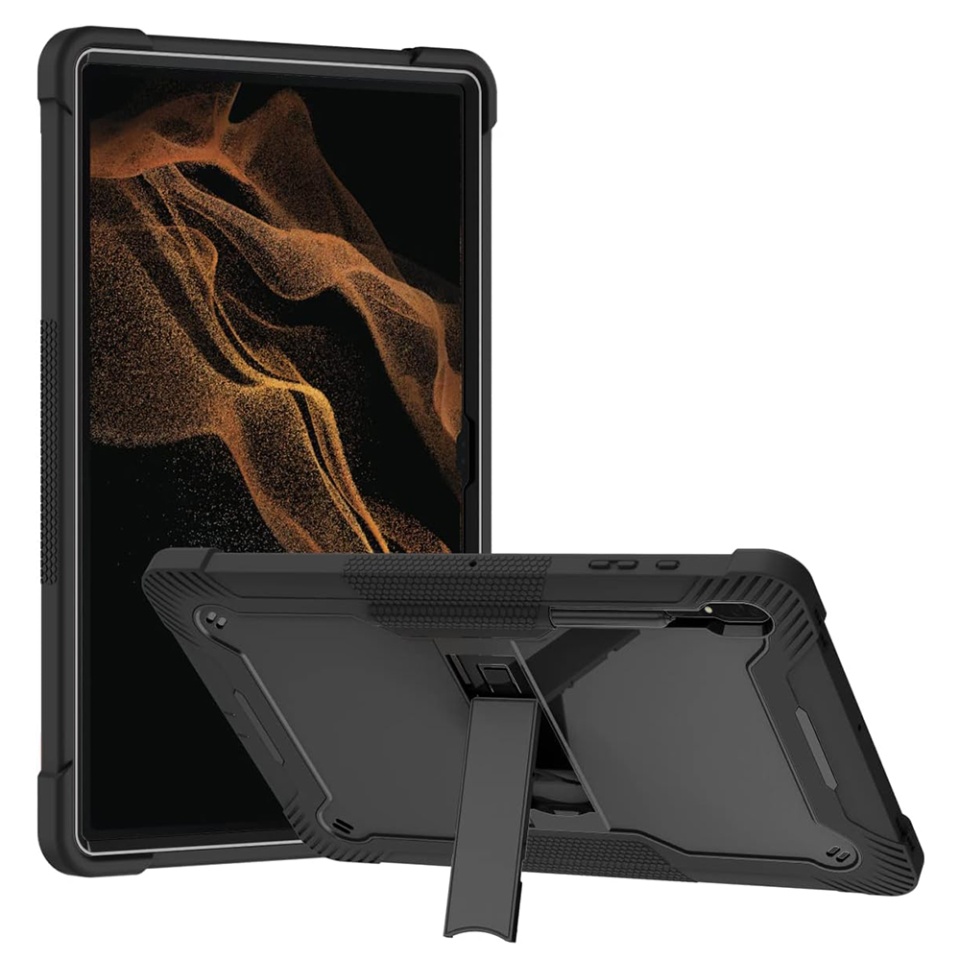 Husa tableta Samsung Galaxy Tab S8 Ultra / S9 Ultra, Ideala pentru Utilizare Zilnica, Antisoc si Anti-zgarieturi, SKDR TabArmor - Negru - 1 | YEO