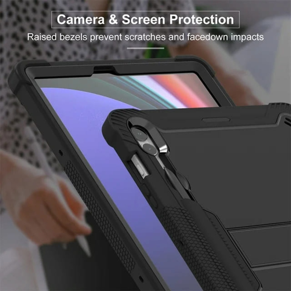 Husa tableta Samsung Galaxy Tab S9 Plus, Ideala pentru Utilizare Zilnica, Antisoc si Anti-zgarieturi, SKDR TabArmor - Negru - 2 | YEO
