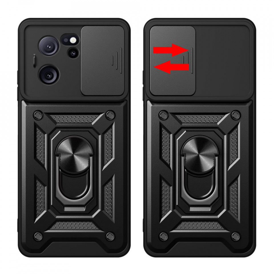 Husa Xiaomi 13T / 13T Pro cu inel magnetic, Techsuit CamShield - Negru - 1 | YEO