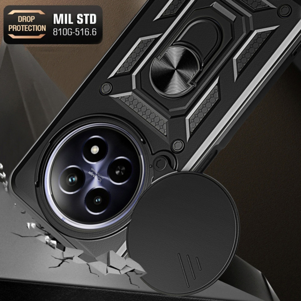 Husa Xiaomi 14 Ultra cu inel magnetic si protectie camera Skyddar CamShield - Negru - 3 | YEO