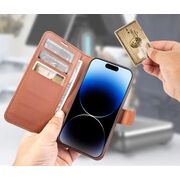Husa Xiaomi 14T tip Carte, cu Portofel Interior, Finisaje Premium, SKYDDAR Leather Wallet - Maro - 3 | YEO