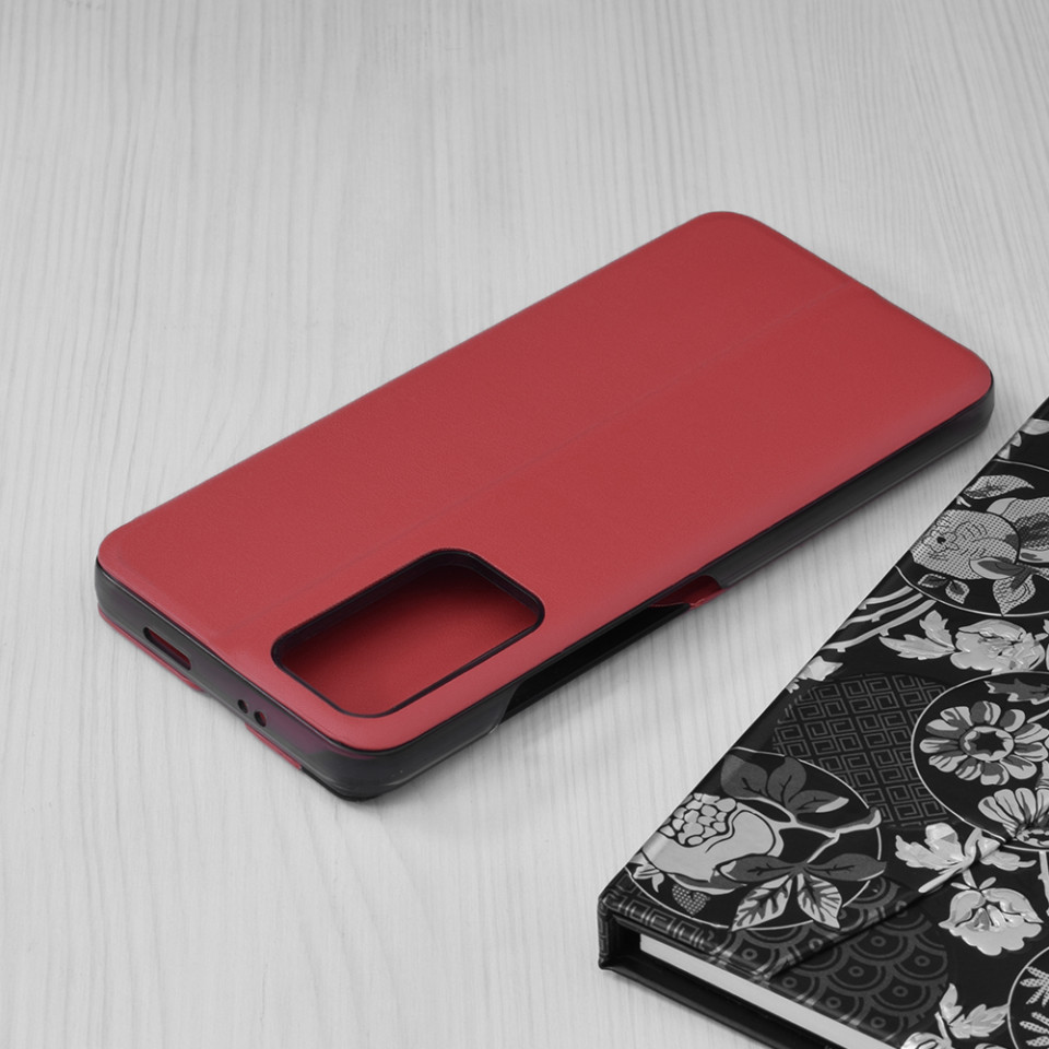 Husa Xiaomi Poco M4 Pro 5G tip carte, Techsuit eFold - Rosu - 1 | YEO