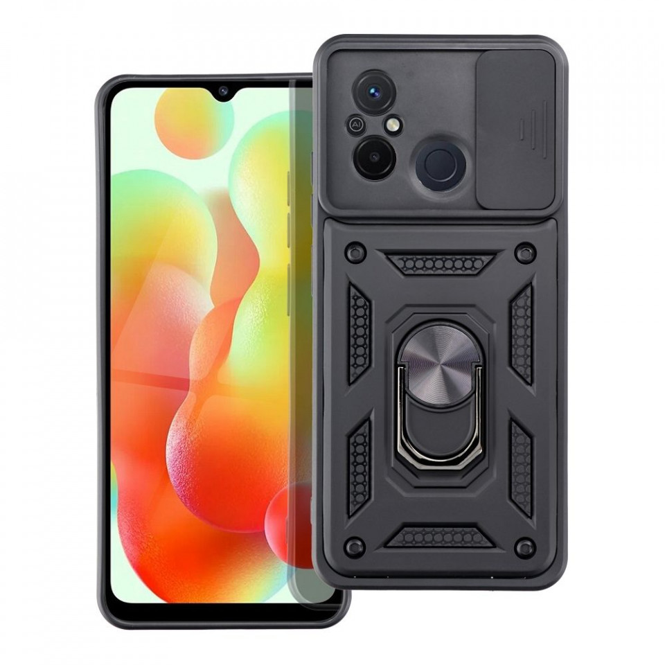 Husa Xiaomi Redmi 12C protectie camera cu inel, Skyddar Slide - Negru - 1 | YEO