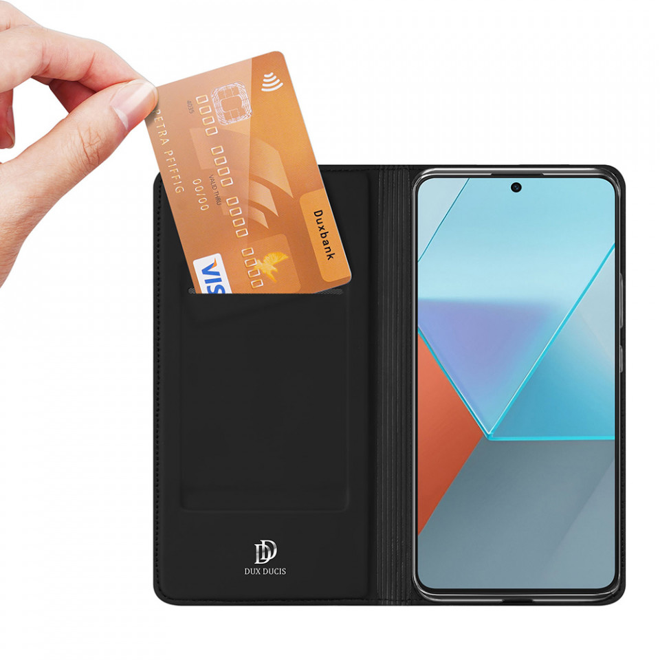 Husa Xiaomi Redmi Note 13 Pro 5G / Poco X6 tip carte magnetica, Skin Pro Dux Ducis - Negru - 2 | YEO